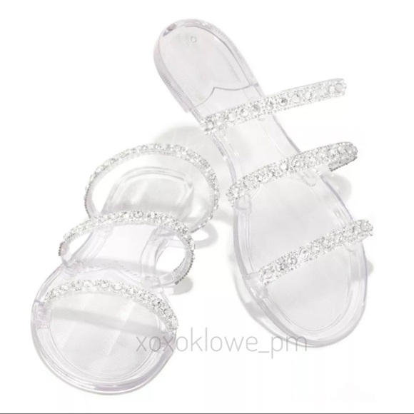 Nude Embellished Jelly Slides - Picture 8 of 14